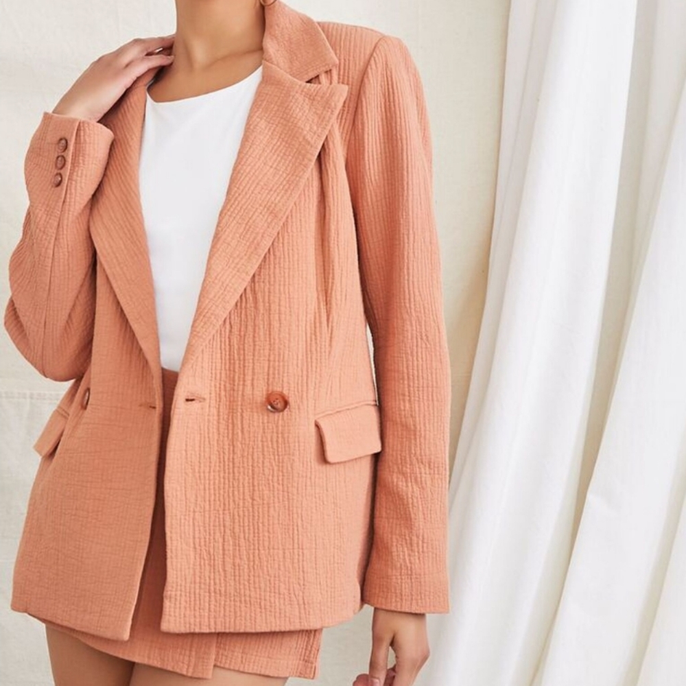 Crinkle Notched Blazer
